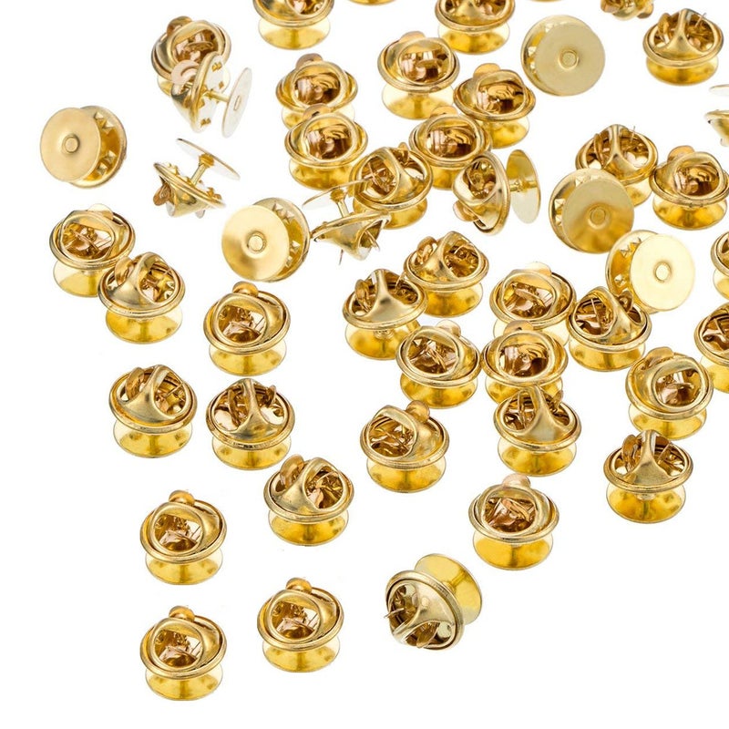 CBTONE 100 Pack Butterfly Clutch with 10MM Blank Pins  CBTONE Gold Tie Tacks Blank Pins with Clutch Back for Craft Making  Badge Insignia  Citation Bars  Service Bars  Toy Pins and Jewelry Making - Image 4